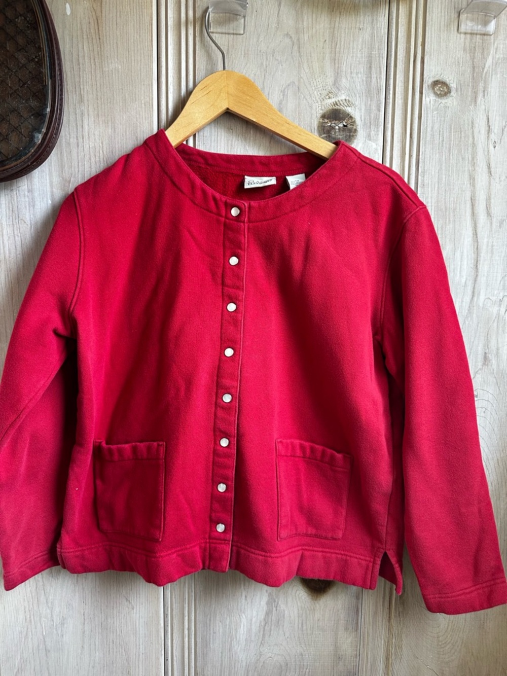 Classic Elements Red Snap Front Cardigan Jacket Women’s Medium Casual